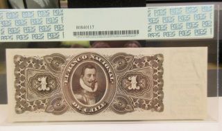 Chile.  Banco Nacional de Chile 1878 - 1879 Specimen 1 Peso P - S331s PCGS EF 45 ABN 2