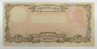 Brazil.  Repub.  Dos Est Unidos Do Brazil.  Est 10A,  1903,  5 Mil Reis P - 10 2
