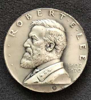 Robert E Lee Rare High Relief Silver Medallion Coin Token Hallmark