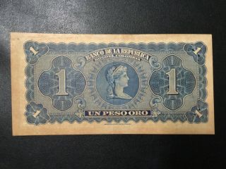 1953 COLOMBIA PAPER MONEY - ONE PESO ORO BANKNOTE 2