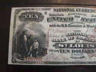 SCARCE - 1882 $10 BROWN BACK - NATIONAL BANK OF COMMERCE ST.  LOUIS CH 4178 3
