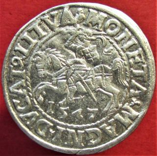 Silver Medieval Coin Poland Lithuania 1/2 Grosch 1547