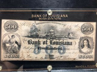 1862 $500 The Bank Of Louisiana - Orleans,  Louisiana Note Civil War Era