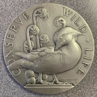 Society Of Medalists 18 Silver Wild Life 1938 Gertrude Lathrop Only 100 Minted