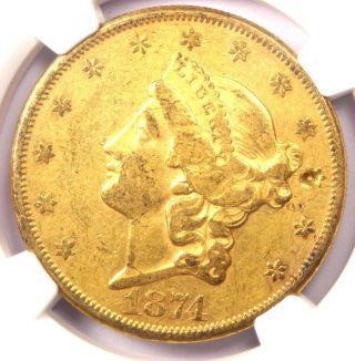 1874 - Cc Liberty Gold Double Eagle $20 - Ngc Xf Details (ef) - Carson City Coin