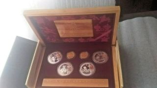 2008 Bejiing Olympic Ssries I Gold & Silver Set 6 Proof Coins Case