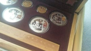 2008 Bejiing Olympic Ssries i Gold & Silver Set 6 Proof Coins Case 7
