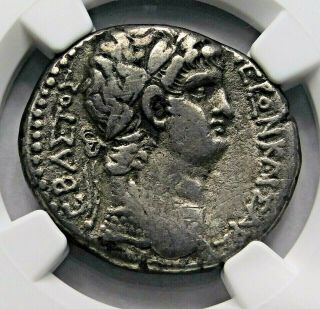 Ngc Vf.  Nero (ad 54 - 68) Stunning Tetradrachm.  Ancient Roman Silver Coin.