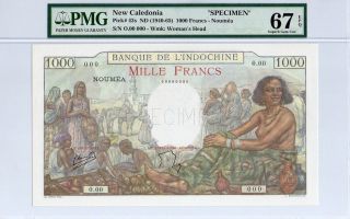 French Indochina,  Caledonia,  1000 France,  1940,  Spec.  Pmg67 Epq,