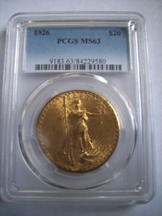 1926 Us Gold $20 Saint - Gaudens Double Eagle - Pcgs Ms63
