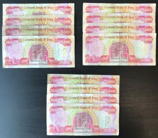 20 X 25000 Iqd Circulated,  Half A Million Iraq Dinar - Authentic - Fast Delivery