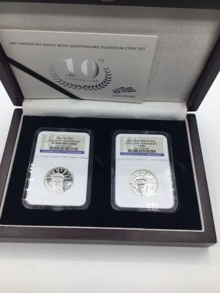 Authentic 2007 American Eagle 10th Anniversary Platinum Coin Set