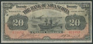 Canada Bank Of Nova Scotia 550 - 28 - 22 $20 1929 Halifax F - Vf,  Wlm4995