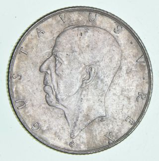 Silver - World Coin - 1938 Sweden 2 Kronor - World Silver Coin 15.  1 Grams 874