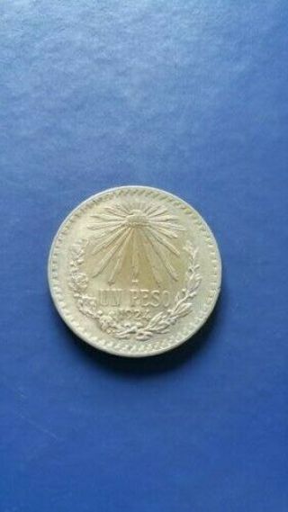 1924 Mexico Estados Unidos Mexicanos Un Peso Silver Coin