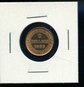 1888 Newfoundland $2 Gold Au Cleaned Co65