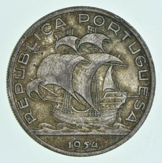 Silver - World Coin - 1954 Portugal 10 Escudos - World Silver Coin 12.  5g 824