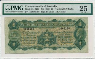 The Treasurer Of The Commonwealth Of Australia 1 Pounds Nd (1923) Pmg 25