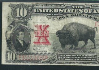 1901 $10 Bison Ultra Rare Pmg 25 Epq Fr.  122