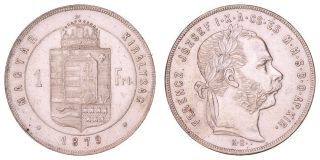 Ga.  228} Hungary 1 Forint 1879 / Silver / Xf