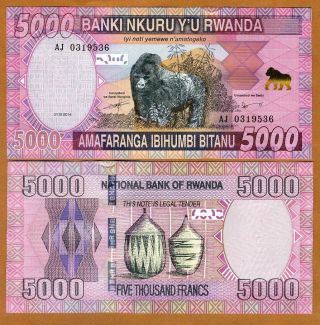 Rwanda 5000 (5,  000) Francs,  2014 P - 41 Unc