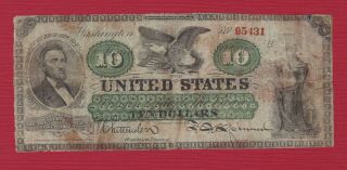 United States Treasury Note 1862 $10 P - 131 Lincoln Extremely Rare