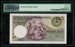 P33b Belgian Congo 100 francs 1960 Gem UNC PMG65EPQ 2