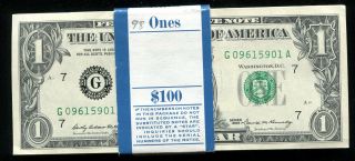 (98) Consecutive 1969 $1 Frn Federal Reserve Notes Gem Uncirculated