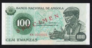 Angola - - - - - - 100 Kwanzas 1976 - - - - - Specimen - - - - Unc - - - - -
