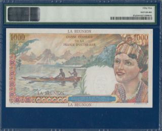 REUNION 1000 Francs ND (1947) P47a PMG 55 abt.  UNC France d ' Outre - Mer île Réunion 2