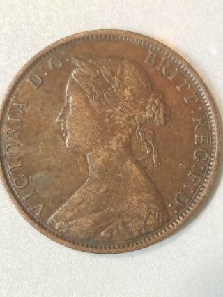 1862 Nova Scotia One Cent Coin,  Large 1 cent 4