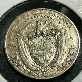 1930 Panama Silver 1/4 Balboa Coin