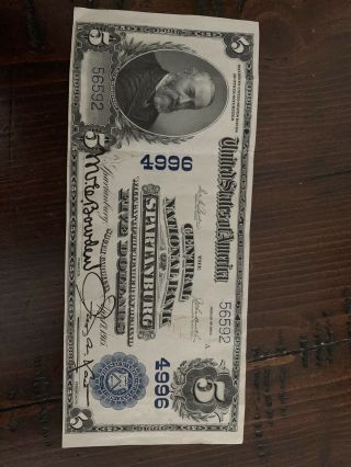 Central National Bank Of Spartanburg Note,  Series 1902