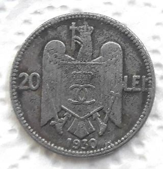 Romania 20 Lei 1930 Vintage Coin Old False Or Essai 6,  5 Grams
