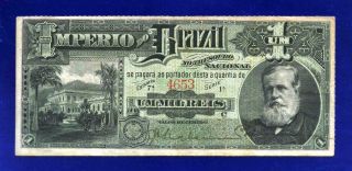 Brazil 1 Mil Reis 1888 Pa255 Very Fine Imperio Do Brazil
