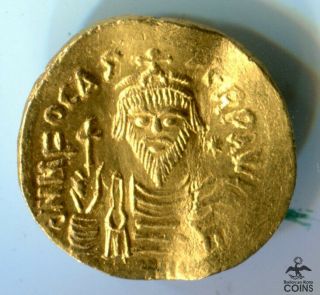 607 - 610 Ad Byzantine Constantinople Gold Solidus Phocas Coin