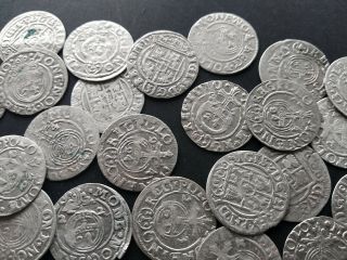 50pcs.  3 Polker,  Silver,  Sigismund III,  Gustav II Adolf,  Georg Wilhelm 4