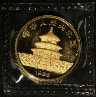 1986 China 1/2 Oz Gold Panda - Plastic - Usa