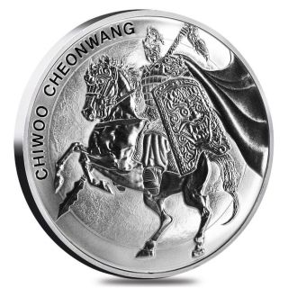Tube Of 25 X 2017 South Korea Chiwoo Cheonwang 1 Oz.  999 Silver Medal