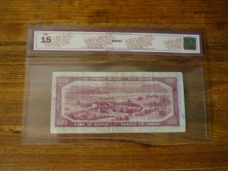 1954 Bank of Canada $1000 Devil ' s Face Banknote - S/N: 0001673 2