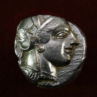 Owl Athena Silver Tetradrachm Attica Athena Rare Ancient Greek Coin MS/AU 2