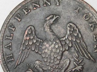 High - Grade 1814 Lower - Canada Half Penny Token (Large Shield Type).  24 6
