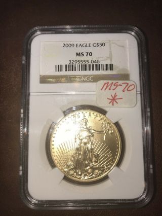 2009 American Gold Eagle 1 Oz $50 - Ngc Ms70