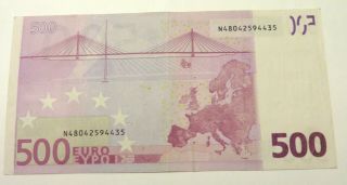 European Union 500 Euros,  Austria Europe 2002 N Pfx Series Sign.  M.  Draghi