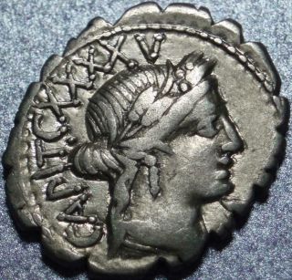 81 Bc Roman Republic Silver " Denarius Serratus " Ceres & Plowman Sulla Dictator