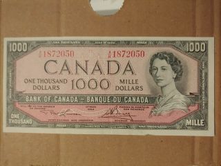 Canadian $1,  000 Dollar Bank Note Paper Bill 1 Thousand 1954 Canada: Lawson/bouey