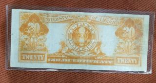 Rare Old 1922 Large Size $20 Twenty Dollar Gold Certificate US Treasury Note 3