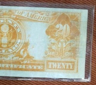 Rare Old 1922 Large Size $20 Twenty Dollar Gold Certificate US Treasury Note 5