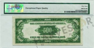 1934 FR 2202 - I $500 BILL FEDERAL RESERVE NOTE - MINNEAPOLIS - RARE ISSUE PMG 53 2