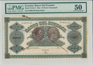 Banco Del Ecuador Ecuador 10 Pesos Pmg 50